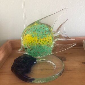 Vintage Party-Lite Murano-like Glass Tropical Fish candle holder